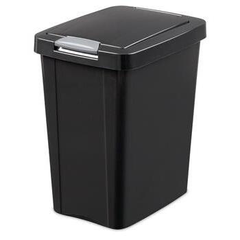 Waste Basket Touch Top 28 L Black Sterilite