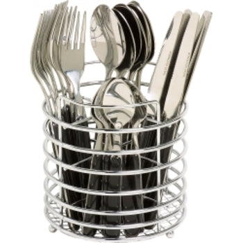 Cutlery Set S/Steel With Chrome Wire Caddy 24'S