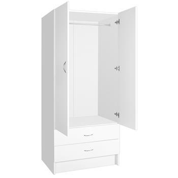 Wardrobe 2 Door 2 Draw 1800x800mm White