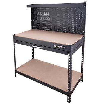 Workbench PC Steel Pegboard black 565D x 1155W x 1493H