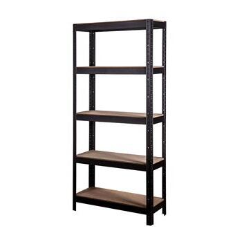 Shelf Unit 5 Tier 175kg Black Slot Fix 325D x 825W x 1500H