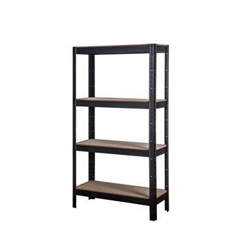 Shelf Unit 4 Tier 175kg Black Slot Fix 325D x 825W x 1500H