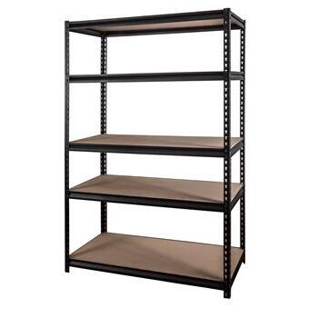 Shelf Unit 5 Tier 250kg Black Rivet 630D x 1240W x 1830H