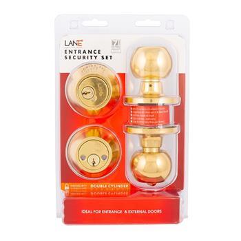 Knob Security Set Pol Brass Bala