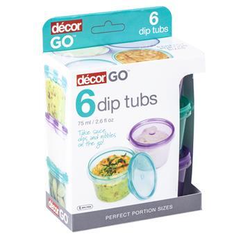 Snack and Dip Tubs 75ml Set of 6 Assorted