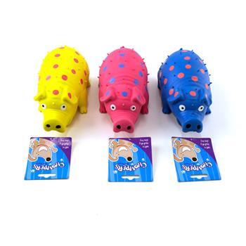 Dog Toy Pig Latex 20cm 3 Assorted Colours