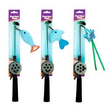 Cat Toy Fishing Rod Teaser 3 Assorted