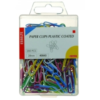 Clip Paper Glide On Coloured Pvc Coated 28Mm