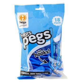 Pegs Assorted Colours 18 Pack Hegs