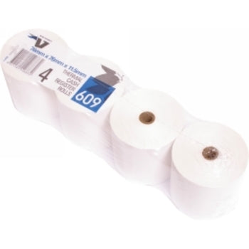 Cash Register Roll 76X76X11.5Mm Thermal Pk4 #609 Bx6