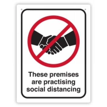 Sp- Sign Durus 225X300Mm Premises Practice Social Distancing Blk/Red
