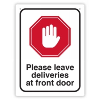 Sign Durus 225X300Mm Social Distancing Home Deliveries Blk/Red