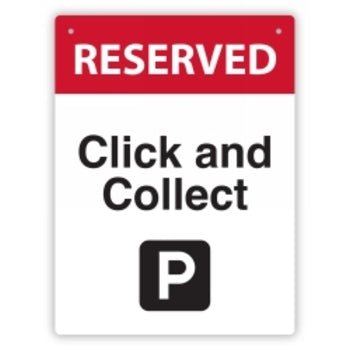 Sign Durus 225X300Mm Click And Collect Parking Wall  Black/Red
