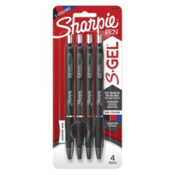 Pen Sharpie Retractable Gel Pen Point 0.7Mm Cd4 Asst Business