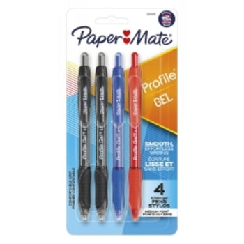 Pen Papermate Profile Gel Pen Point 0.7Mm Cd4 Asst Business