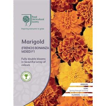 Seeds Marigold French Bonanza F1 Mixed RHS