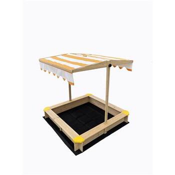 Sandpit Kids Square Timber With Canopy 1180 x 1180 x 1175mm