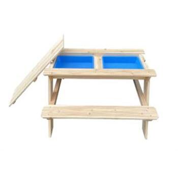 Picnic Table Kids Timber With Plastic Tubs 890 x 890 x 505mm