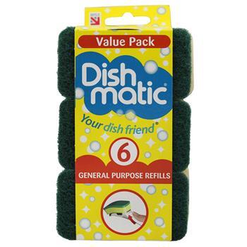 Scourer Refills General Purpose 6pk Dishmatic