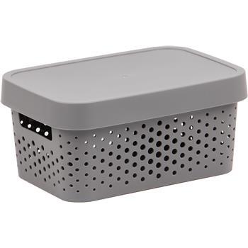 Storage Container With Lid Grey 5L