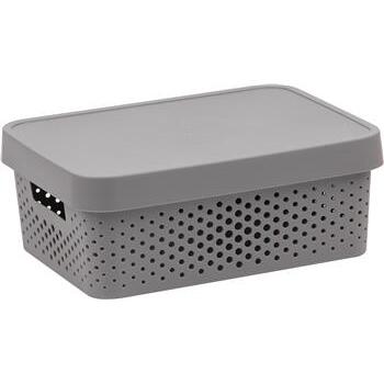 Storage Container With Lid Grey 12L