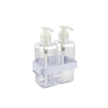 Soap Dispenser Double White Self-adhesive SASDD