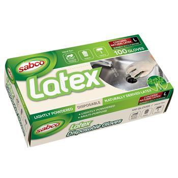 Gloves Latex Disposable Large 100pk Sabco