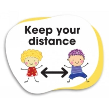 Sign Durus 250X200Mm School Outdoor Floor Memory Jogger Keep Distance