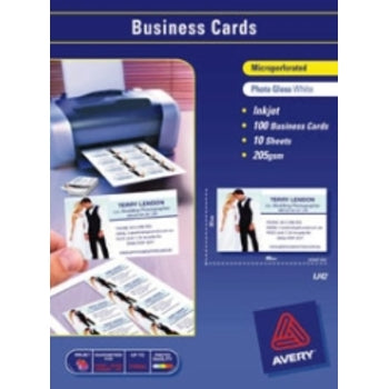 Business Cards Avery A4 I/J Leathergrain Ij39 200Gsm Pk20