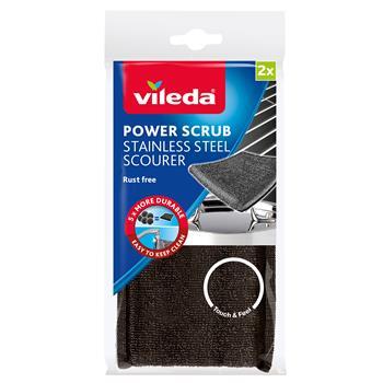 Scourer Power Scrub Stainless Steel 2pk Vileda