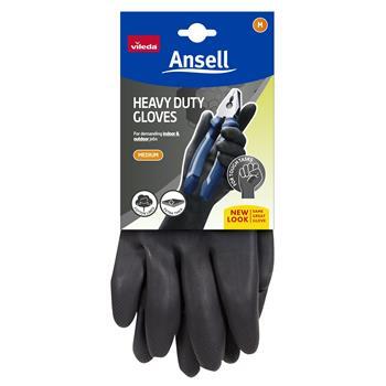 Gloves Heavy Duty Cotton Lined Industrial Latex Med Ansell