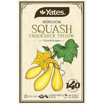 Seeds Squash Crookneck Yellow Heirloom Yates