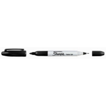 Marker Sharpie Twin Tip Black Bx12