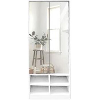 Wardrobe Mirror 2 Door 4 Pigeon Hole 1800x800x580 1 of 2