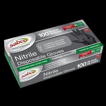 Gloves Nitrile Black Extra Large 100pk Professional Sabco