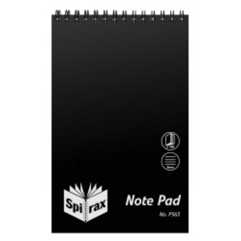 Notebook Spirax P563 Pp Black 200X127Mm T/O 100Pg