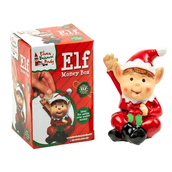 Xmas Elves Money Box 10.5Cm