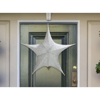 Xmas Decoration Pop Up Tinsel Star 65Cm Silver