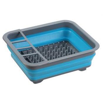 Dish Rack Drainer Collapsible Grey & White