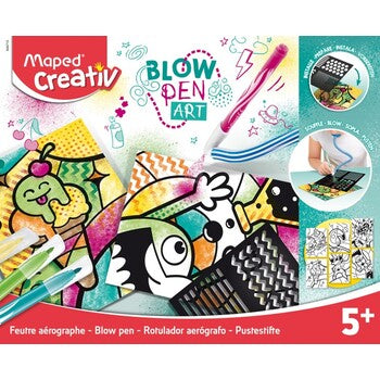 Art Kit Maped Colour In Templates & Stencils With Blow Pen