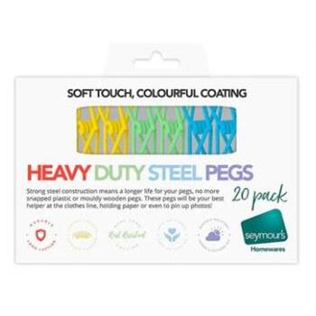 Pegs PVC Coated Steel Colours 20pk Seymours