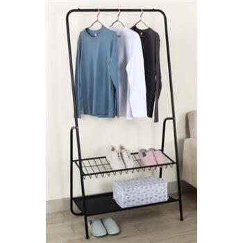 Garment Rack Single Bar with Storage Chrome Sabco