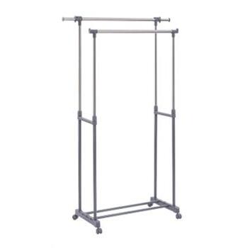 Garment Rack Double Bar Extendable Chrome Sabco