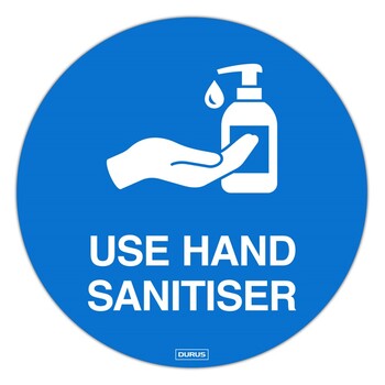 Adhesive Durus 250Mm Diameter Floor Use Hand Sanitiser Blue And White