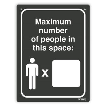Sign Durus 225Mmx300Mm Wall Maximum Capacity Pp Charcoal