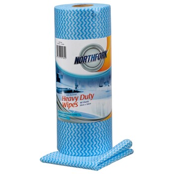 Cleaning Wipes Hd Northfork Antibacterial Blue Roll 90