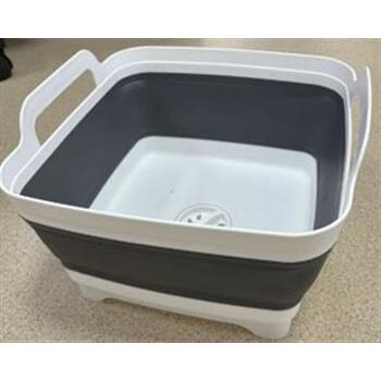 Sink Bowl Collapsible Grey and White 10L