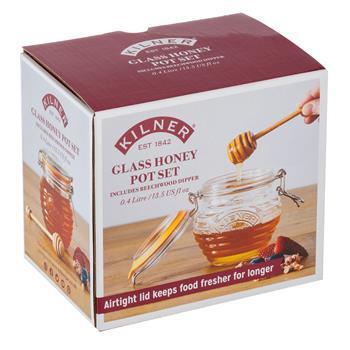 Pot Honey With Drizzler Spoon 400ml Kilner