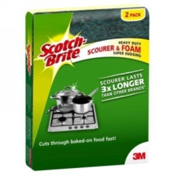 Sponge Scotch Brite Heavy Duty Foam Scrub Pk2