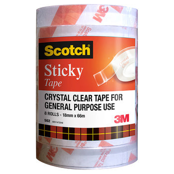 Tape Sticky Scotch 502 18Mmx66M Bulk Pk8